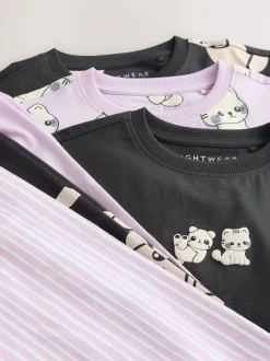 Next Imprimé panda noir/blanc - Lot de 3 joggings de pyjama (3-16ans) Outlet