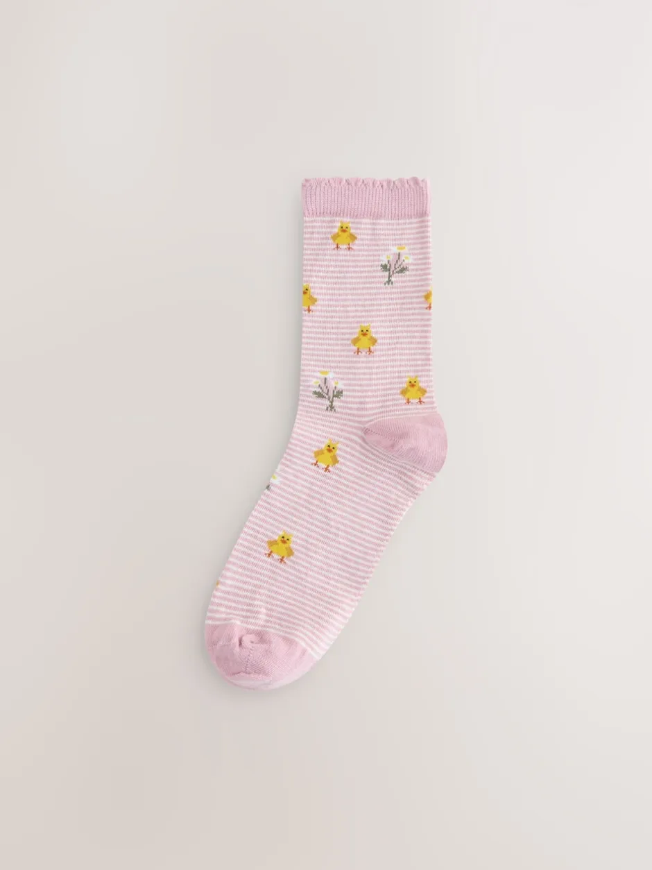 Next imprimé printemps - Paquet de chaussettes de cheville 5 Outlet