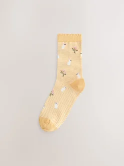 Next imprimé printemps - Paquet de chaussettes de cheville 5 Outlet