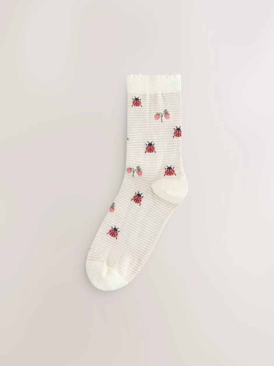 Next imprimé printemps - Paquet de chaussettes de cheville 5 Outlet