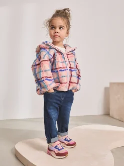 Next Imprimé quadrillage rose - Polaire zippée (3mois-7ans) Clearance