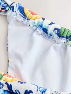 Next Imprimé sardine en porcelaine Bleu/Blanc - Bas de bikini Hot