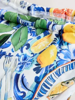 Next Imprimé sardine en porcelaine Bleu/Blanc - Bas de bikini Hot