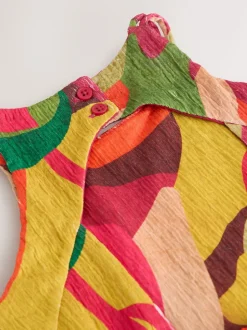 Next - Robe d'été à bretelles Effet froissé (3-16ans) Imprimé vif Best