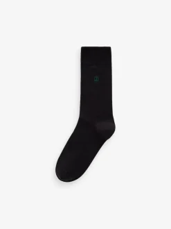 Next Inital - Chaussettes fraîches et durables brodées Noir 5 Pack