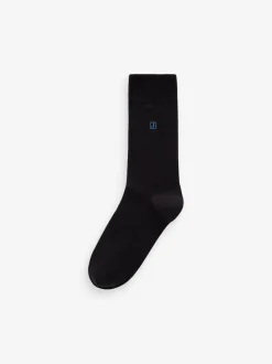 Next Inital - Chaussettes fraîches et durables brodées Noir 5 Pack