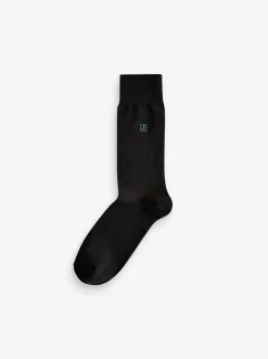 Next Initiales Noir - Chaussettes brodées Lasting Fresh 10 Lot Hot