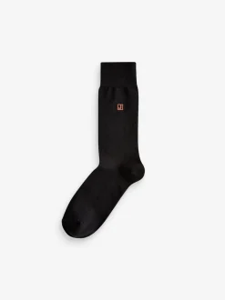 Next Initiales Noir - Chaussettes brodées Lasting Fresh 10 Lot Hot