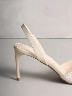 Next ivoire - Chaussures à talons Forever Comfort® à sequins et bride arrière Discount