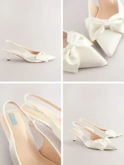 Next ivoire - Chaussures à talons Mariage Forever Comfort® en Satin à Nœud et bout pointu Best