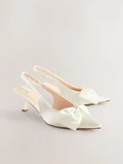 Next ivoire - Chaussures à talons Mariage Forever Comfort® en Satin à Nœud et bout pointu Best