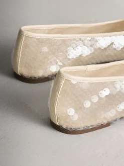 Next ivoire - Chaussures plates à sequins Forever Comfort® à bout rond Hot