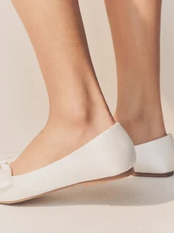 Next ivoire - Forever Comfort® Mariage Point Toe Nœud Mariage Ballet Chaussures New