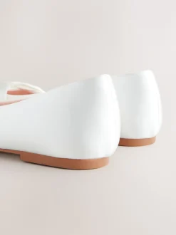 Next ivoire - Forever Comfort® Mariage Point Toe Nœud Mariage Ballet Chaussures New