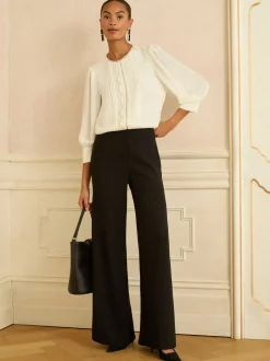 Love & Roses ivoire - Chemisier à manches festonnées 3/4 Best