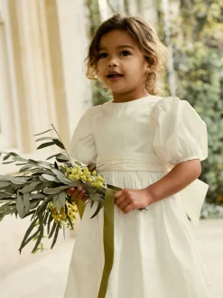 Next ivoire - Peignoir Flower Girls en taffetas Noeud (3mois-8ans) Clearance