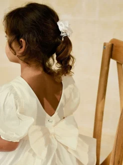 Next ivoire - Peignoir Flower Girls en taffetas Noeud (3mois-8ans) Clearance