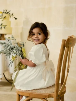 Next ivoire - Peignoir Flower Girls en taffetas Noeud (3mois-8ans) Clearance