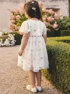 Next ivoire - Robe en maille brodée (3mths-8yrs) Clearance