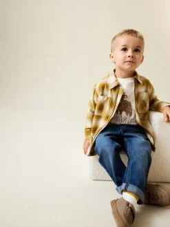 Next Jaune À carreaux zippé - Ensemble chemise et t-shirt à manches longues (3mois-7ans) Online