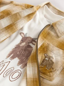 Next Jaune À carreaux zippé - Ensemble chemise et t-shirt à manches longues (3mois-7ans) Online