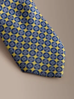 Next - Cravate géométrique en soie Signature italienne Jaune Outlet