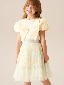 Angel & Rocket Jaune - Jupe Mae en maille à imprimé fleuri Sale