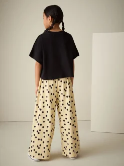 Next Jaune à pois - Pantalons Jambe large Texture (3-16ans) Discount