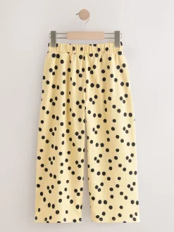 Next Jaune à pois - Pantalons Jambe large Texture (3-16ans) Discount