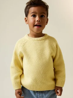 Next Jaune - Pull Col rond en maille chenille (3mois-7ans) New