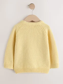 Next Jaune - Pull Col rond en maille chenille (3mois-7ans) New
