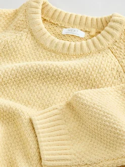 Next Jaune - Pull Col rond en maille chenille (3mois-7ans) New