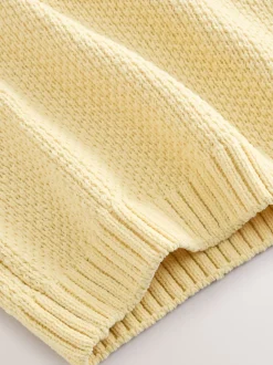 Next Jaune - Pull Col rond en maille chenille (3mois-7ans) New