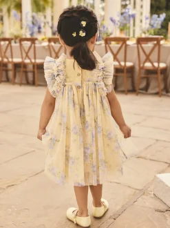 Next Jaune - Robe en maille à épaules volantées (3mois7ans) Discount