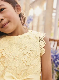 Next Jaune - Robe occasion en dentelle (3-16ans) New