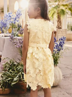 Next Jaune - Robe occasion en dentelle (3-16ans) New