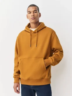 Next - Ajustement régulier - Sweat-shirt à capuche en jersey riche en coton épais Jaune foncé Clearance