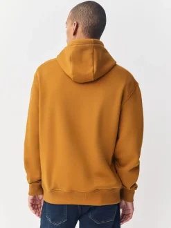 Next - Ajustement régulier - Sweat-shirt à capuche en jersey riche en coton épais Jaune foncé Clearance