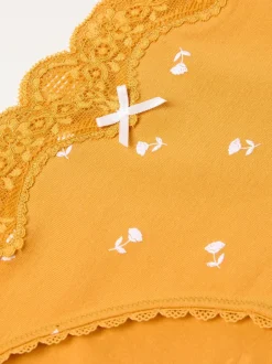 Fat Face Jaune moutarde - Culotte FatFace haute fleurie Hot