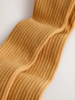 Next - Collant côtelé en coton majoritaire jaune ocre Hot