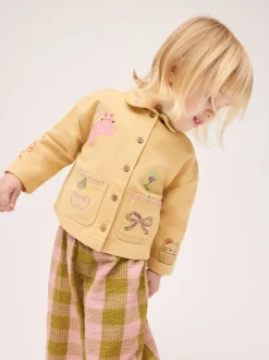 Next jaune ocre - Ensemble veste et pantalon brodé (3mois-7ans) Online