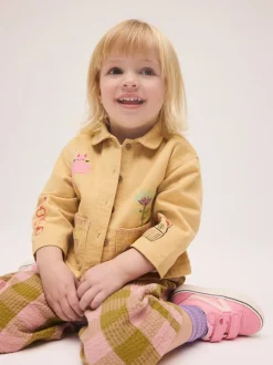 Next jaune ocre - Ensemble veste et pantalon brodé (3mois-7ans) Online