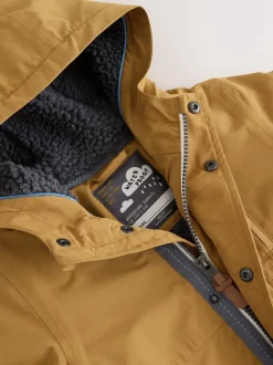 Next - Parka imperméable doublée de borg (3mois-7ans) jaune ocre Clearance