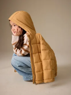 Next jaune ocre - Shower Resistant Square Quilted Coat (3-16yrs) Clearance