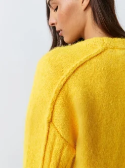 Next Jaune vif - Pull ras du cou avec laine Clearance