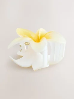 Next Jaune/Blanc - Pince à cheveux à griffes fleurie Clearance