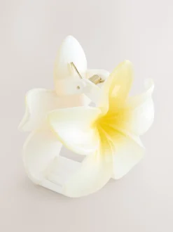 Next Jaune/Blanc - Pince à cheveux à griffes fleurie Clearance