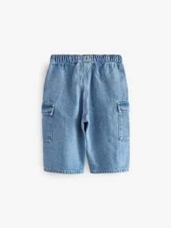 Next Jean bleu moyen - Ample Cargos à tirer 100% Cotton Jeans (3mths-7yrs) Clearance