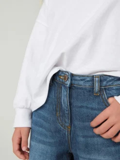 Next Jean bleu moyen - Jean mom 100 % coton (3-16ans) New