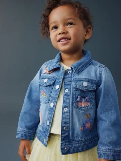 Next Jean bleu moyen - Veste western brodée licorne (3mois-7ans)